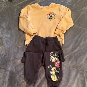 Disney Mickey Mouse Kids Sweatshirt and Joggers - Gold and Black